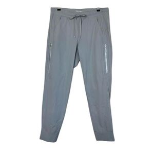 CAMBIO Classic Light Grey Joggers with zippered pockets. Size 12